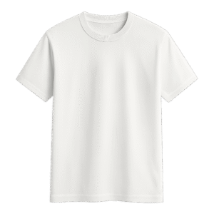 White unisex T-shirt ready for custom logo printing – bulk promotional apparel for businesses in NYC.
